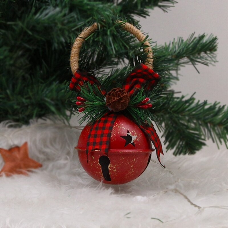 4 Stuks Retro Bells Kerstversiering Hanger Ijzer Kerst Bel Deurknop Decoratie Kerstboom Ornamenten