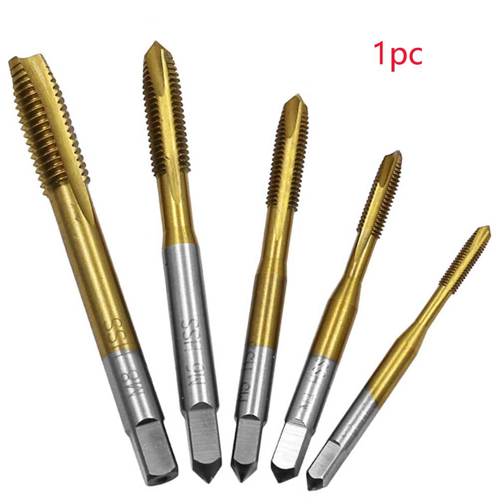 ////M8 Right Hand Screw Tap Durable Practical Drill Tools Thread High Speed Steel Spiral Point Cutting Straight Flute