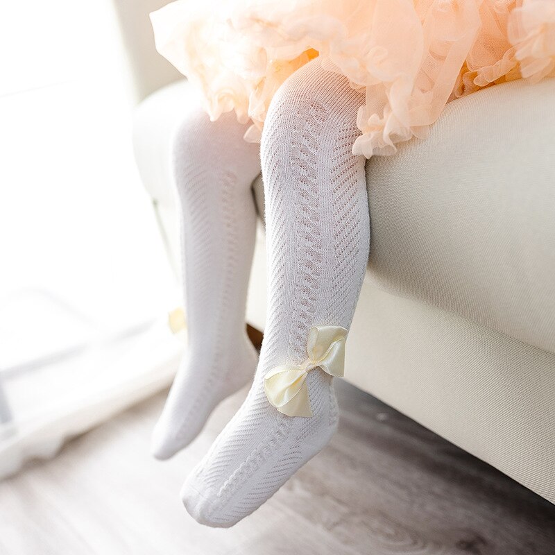 Baumwolle Baby Strumpfhosen Für Mädchen Sommer Dünne Spitze Bogen Blume Strumpfwaren freundlicher Strümpfe Strumpfhosen freundlicher Kleinkind freundlicher Engen