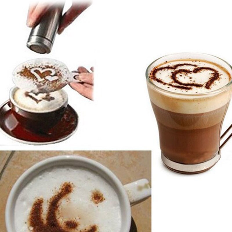 16 stuks plastic slingervorm, fantasiemodel, koffieschuimspray sjabloon, decoratiegereedschap, lbshipping