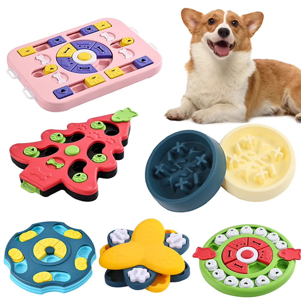 Jouets Puzzle pour chiens, mangeoire lente interactive, augmentation des chiots, distributeur de nourriture IQ, manger lentement, bol antidérapant, jeu d'entraînement pour animaux de compagnie, chat et chiens
