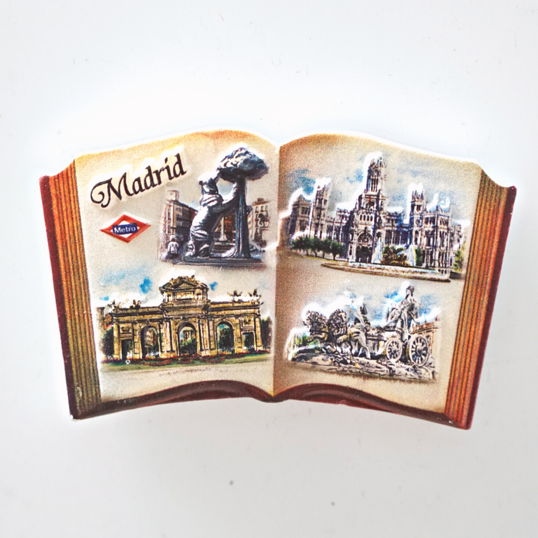 1 unidad, imanes de nevera de Madrid, pegatinas de nevera de España, recuerdos de viaje, decoraciones coloridas de cocina para el hogar, de vacaciones: Gris claro