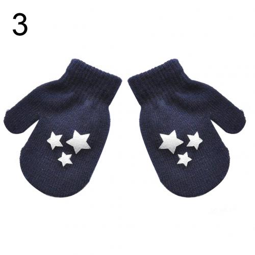 1 par vinterfødte baby anti-ridse handsker stjerne hjerte print strikkede vanter: 3
