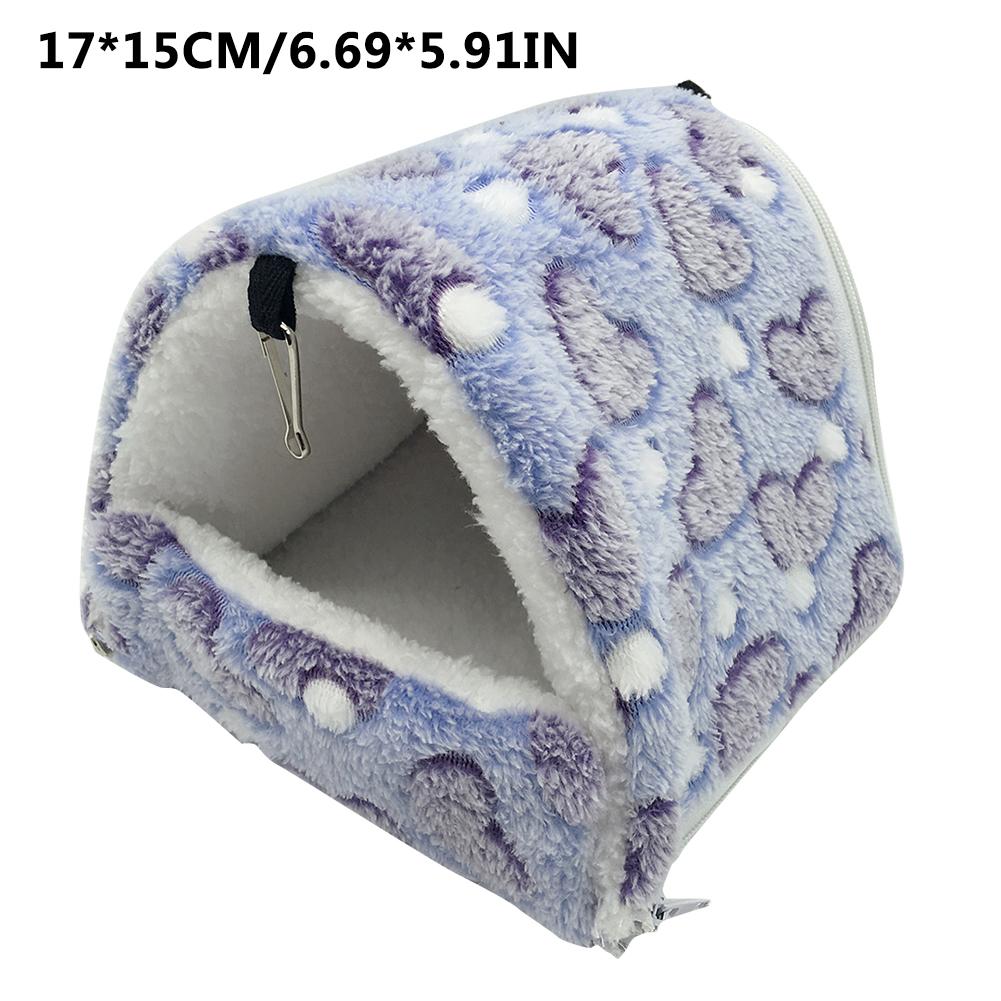 Tente-hamac molletonnée pour petits animaux de compagnie,petite maison douillette et confortable idéale comme lit pour un hamster, cochon d'Inde ou écureuil, au printemps et en hiver: C   17X15cm