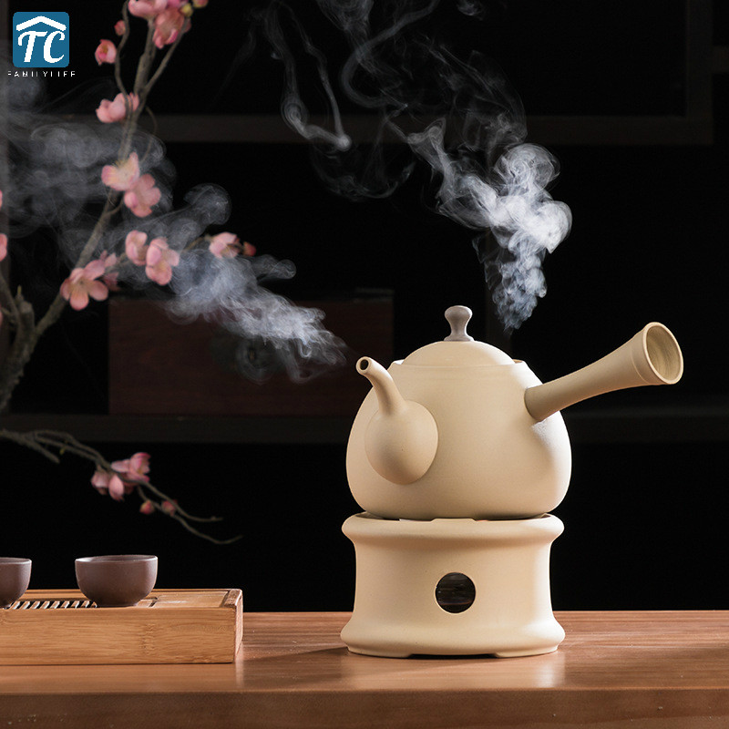 Teapot Warmer Insulation Base Vintage Ceramic Coarse Pottery Japanese Style Tea Kettle Tea Pot Holder Base Water Tea Warmer