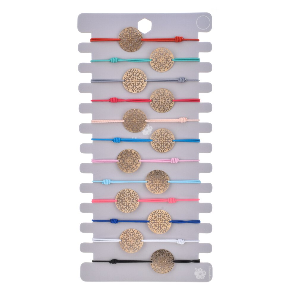12 pièces/lot breloques corde élastique tressé cuivre plume animaux chaînes Bracelets & Bracelets pour femmes réglable bijoux Pulseria