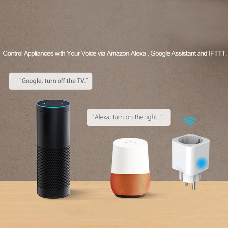 Enchufe inteligente IFTTT 1/2 Uds., adaptador de enchufe remoto inalámbrico con Wifi, enchufe de sincronización EU compatible con Alexa, Google Home