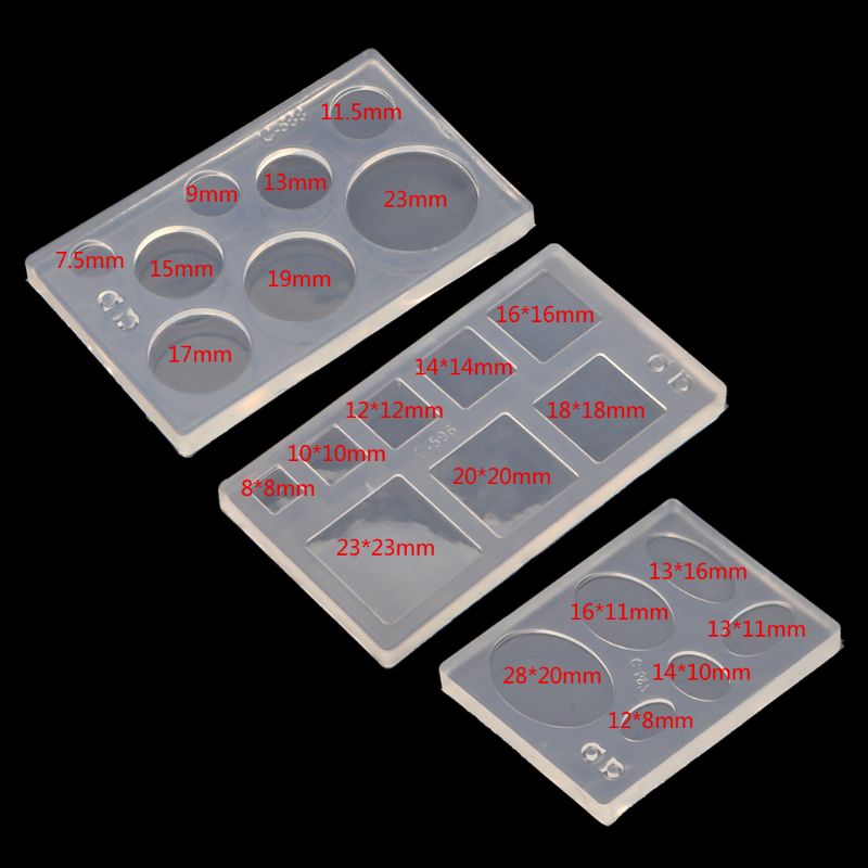 UV Resin Geometric Molds Hollow Quicksand Mold with Square Round Ellipse Mold