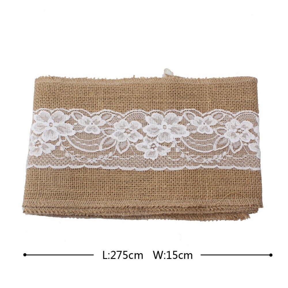 OurWarm Lace Burlap Chair Sashes Wedding Decorations Rustic Chair Cover DIY Crafts Natural Hessian Home Party Supplies