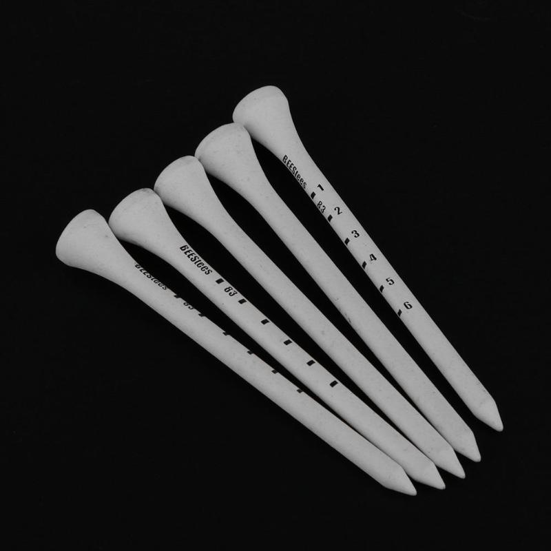 80 pièces 83mm t-shirts de Golf en bois système blanc rayé échelle numérique t-shirts de Golf accessoires