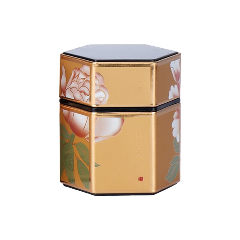 Q1JB Hexagon Thee Opslag Containers Thee Blikken Voedsel Opslag Container Snoeppot Blikjes Voor Thee Koffie Kruid Chocolade Suiker Kruiden