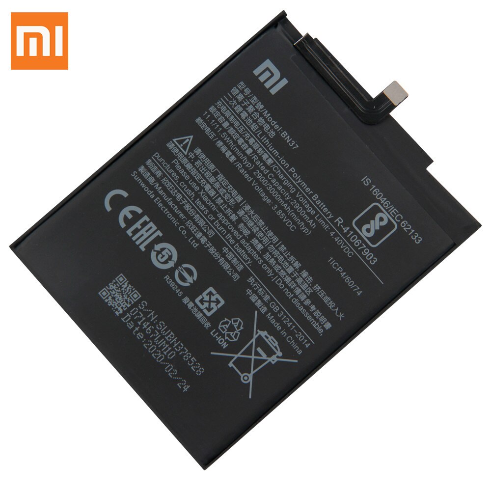 Original Replacement Battery For Xiaomi Mi Redmi6 Redmi 6 Redmi 6A Redrice 6 BN37 Genuine Phone Battery 3000mAh