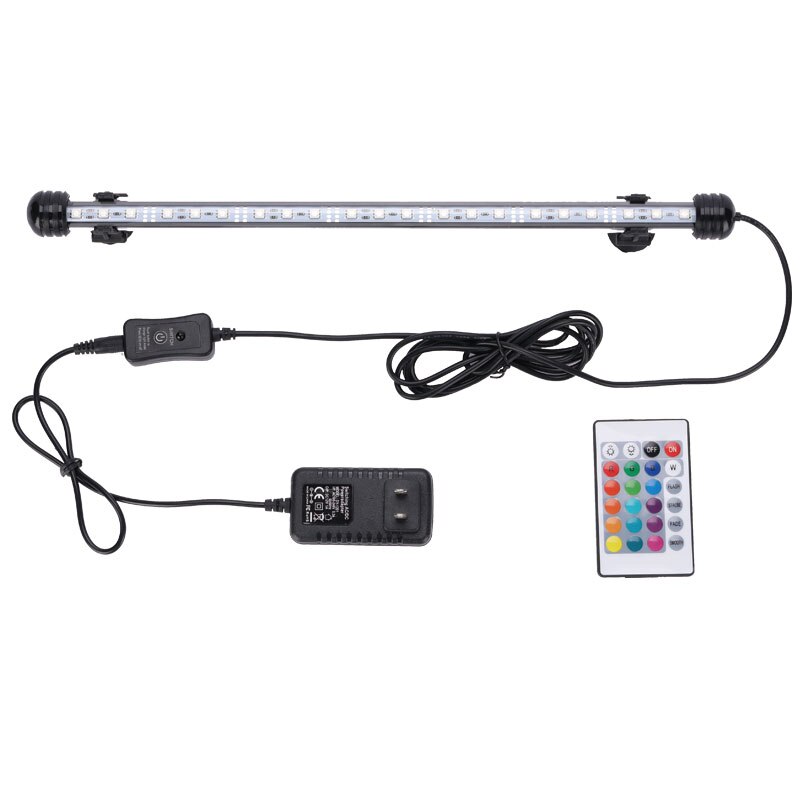 18/28/38/48CM Waterproof LED Aquarium Lighting Fish Tank Light Bar Blue/White Submersible Underwater Lamp light Aquatic Decor: 48cm RGB with remote