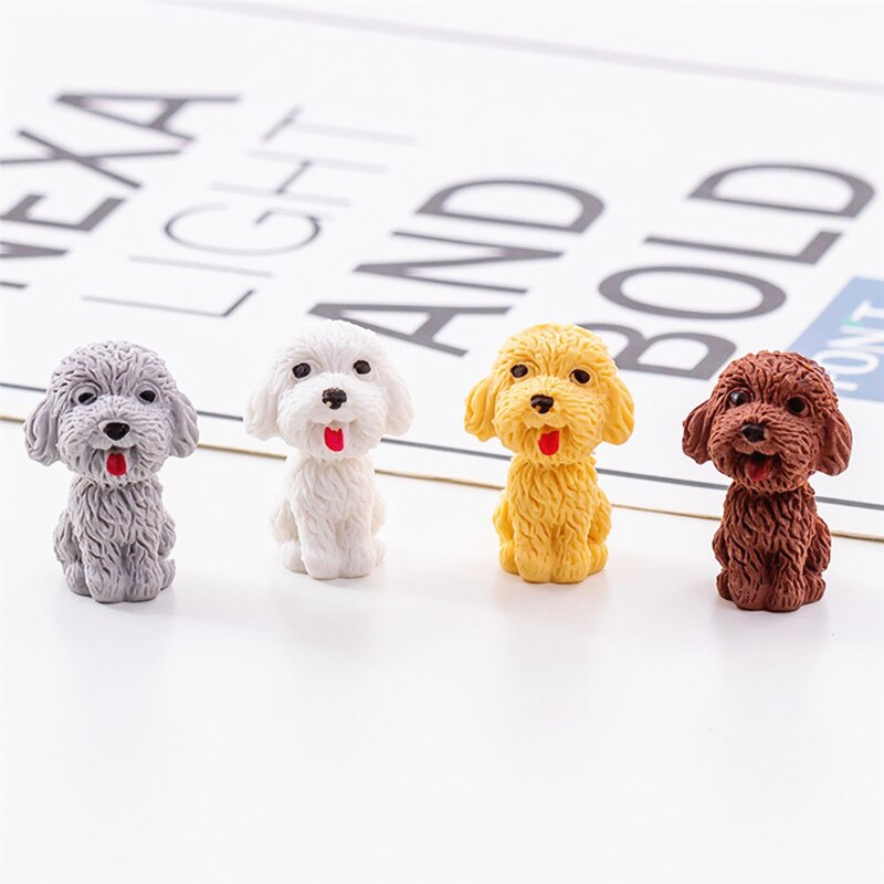 Kawaii Cartoon Dog Rubber Erasers Cute Animal Pencil Eraser Stationery School Correction Supplies Drawing Correction Tool