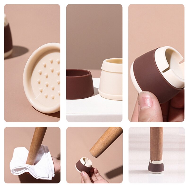 16 stuks siliconen tafel stoel voetbeschermer vloerbeschermer meubelpoot onderkant anti-kras antislip beschermdoppen voetbeschermer