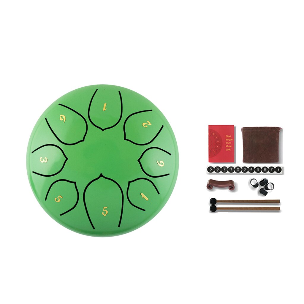 6inch Steel Tongue Drum Handpan Drum for Beginner Adult Kid Mind: Light Green