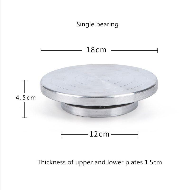 Pottery aluminum alloy double-sided turntable sculpture pottery clay hand-made model platform pottery wheel cake turntable: 18 cm Single bearing