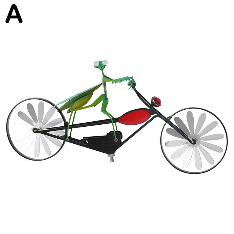 Iron Art Pastoral Windmill Decoration Animal Motorcycle Metal Ornament Courtyard Handicraft Stake Garden Rotation Windmill Y1P1: A