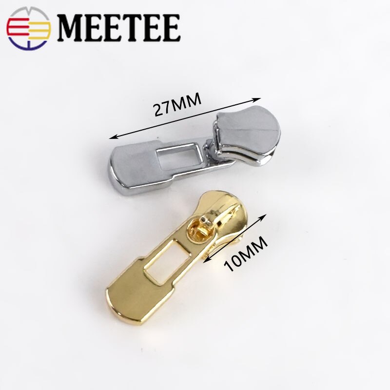 Meetee-deslizadores de cremallera de aleación para cremalleras de Metal, Kit de reparación de cremalleras para bolsas de ropa, accesorios de costura de ropa DIY, 3 #, 20 Uds.