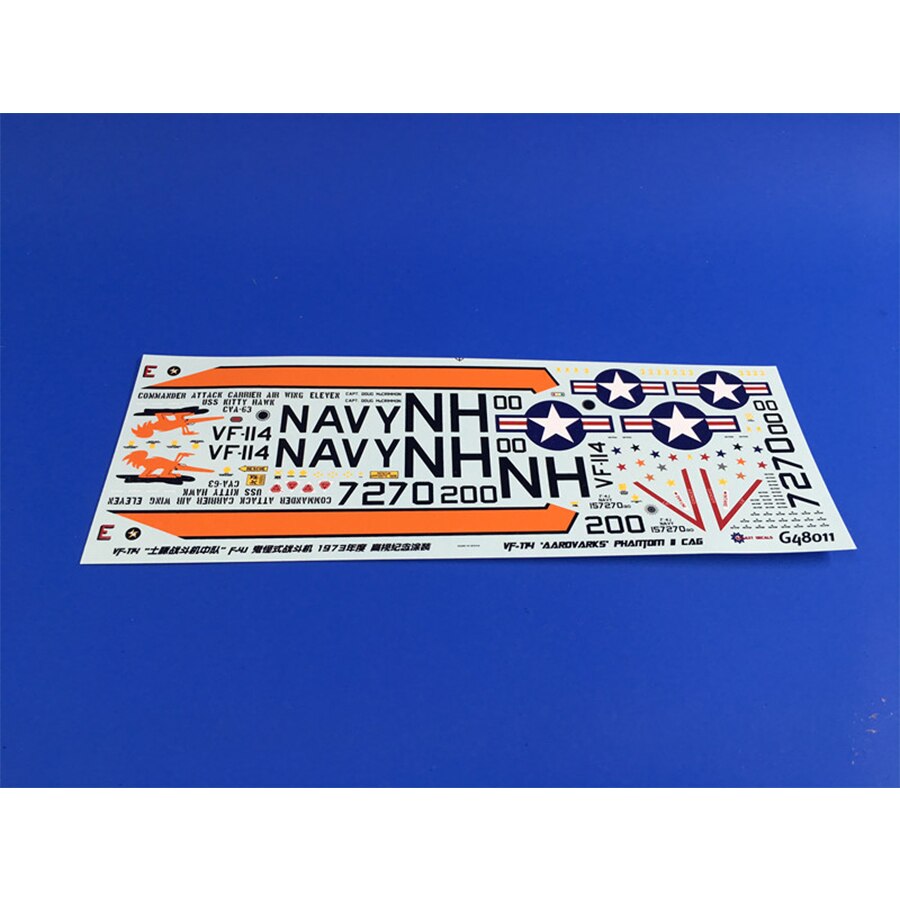 GALAXY G48011 G72011 1/48 1/72 Scale F-4J VF-114 Aardvarks 1970 Decal for Academy Airplane Model