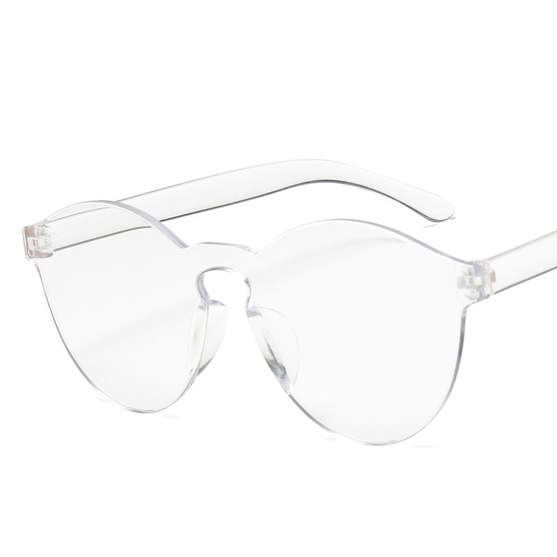 Classic trend vrouwen zonnebril kleurrijke dunne comfortabele bril mooie Jelly kleur mode populaire multicolor Lichtgewicht: Transparent