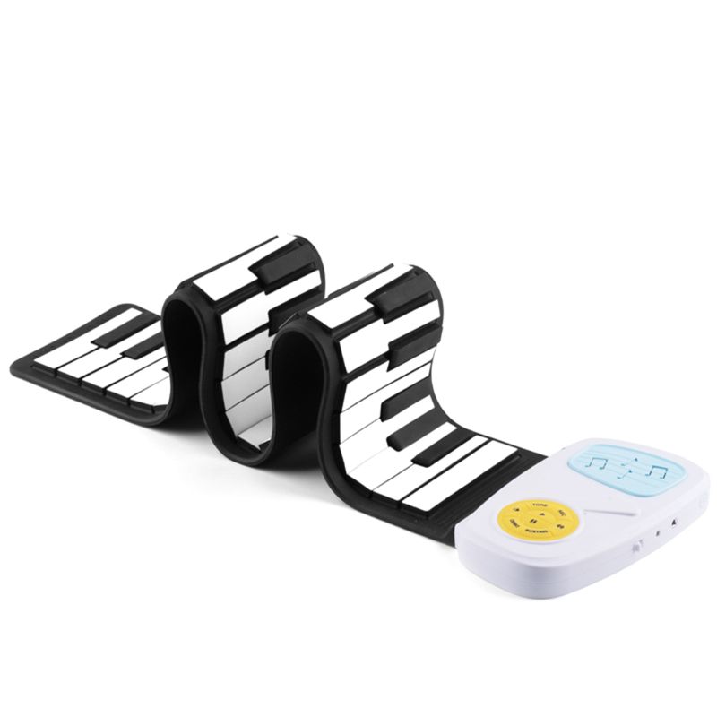 Rainbow Foldable Standard 49 Keys Flexible Soft Silicone Electronic Music Roll Up Piano Keyboard for Children Beginner