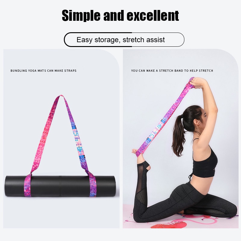 Yogamåtte rem bælte justerbar sports slynge skulder bære rem bælte multifunktion træning fitness elastisk yoga stretch bælte
