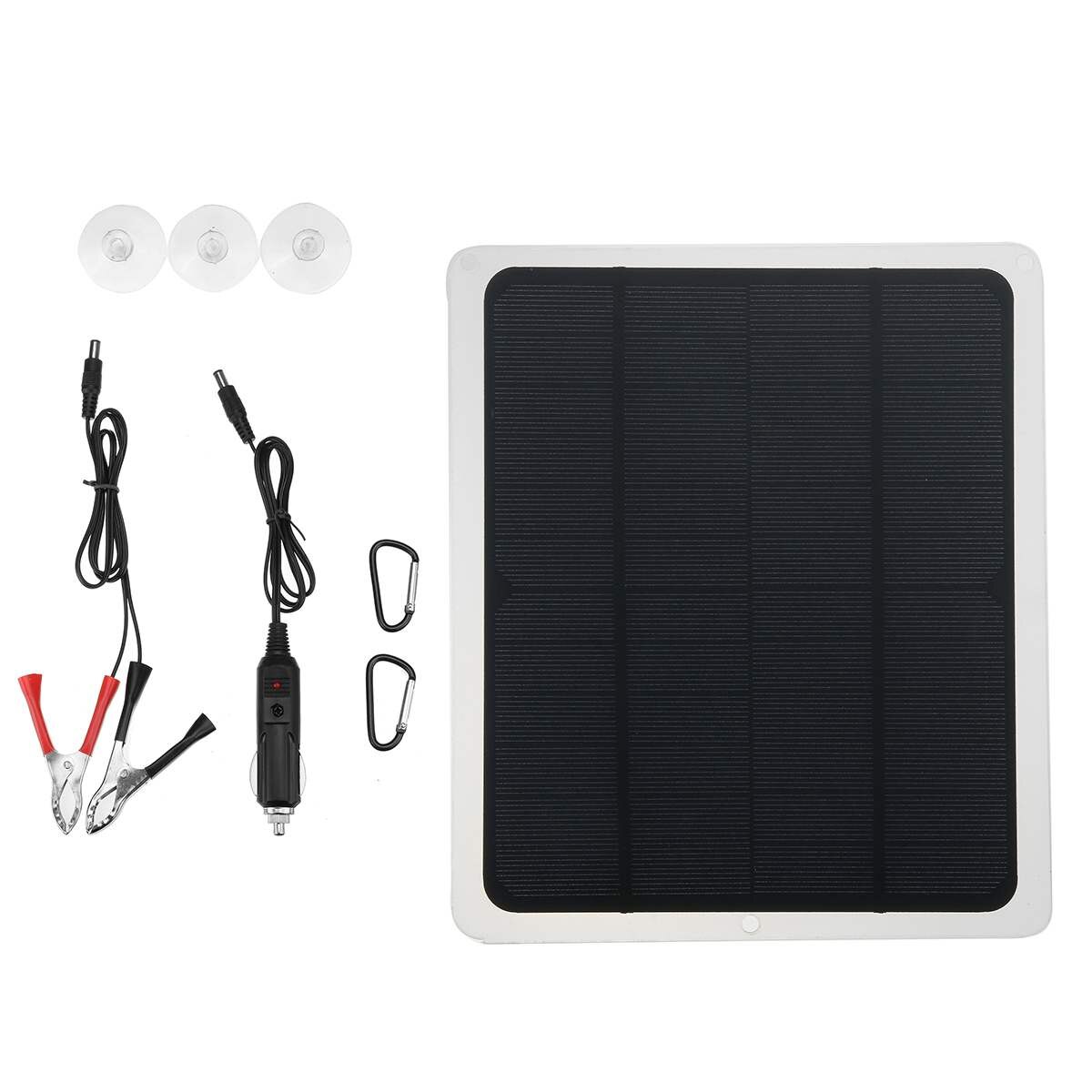 35W 18V Solar Panel Monocrystalline Solar Cell Solar Charger Controller with Alligator Clip Outdoor Rechargeable Power System