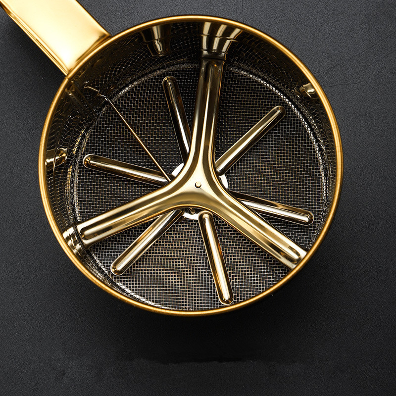 Tamis à farine semi-automatique à mailles fines, avec échelle de mesure, filtre à sucre glacé en acier inoxydable, passoire de tasse, cuisson de cuisine