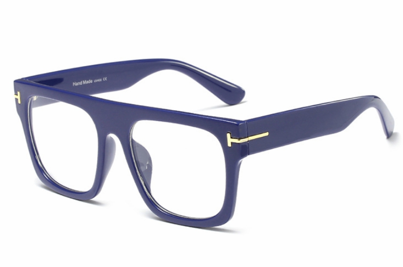 45718 Square Glasses Frames Men Women Optical Computer Glasses: C5 blue