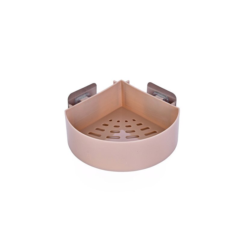Badkamer Rekken Muur Hoek Opbergrek Organisator Douche Shampoo Houder Wc Zuignap Opbergrek Badkamer Accessoires: style1 Round Khaki