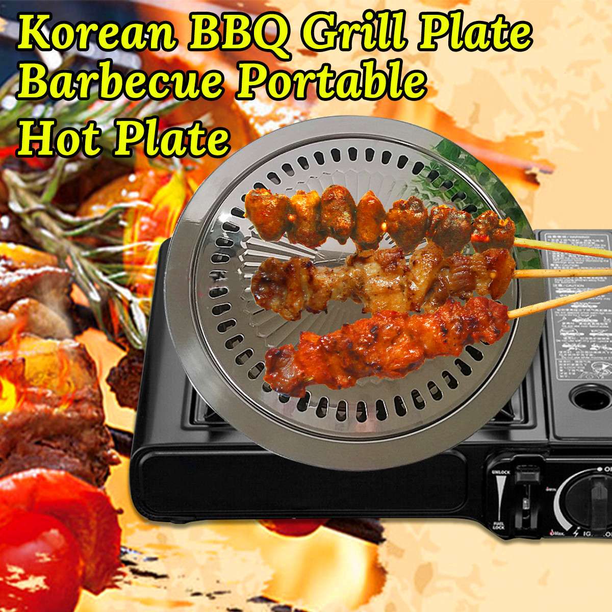 1Pc Barbecue Ronde Plaat Koreaanse Bbq Grill Ijzeren Plaat Geen Verbrande Vet Huishouden Outdoor Picknick Rookloze Barbecue Grill Pan bbq Gereedschap