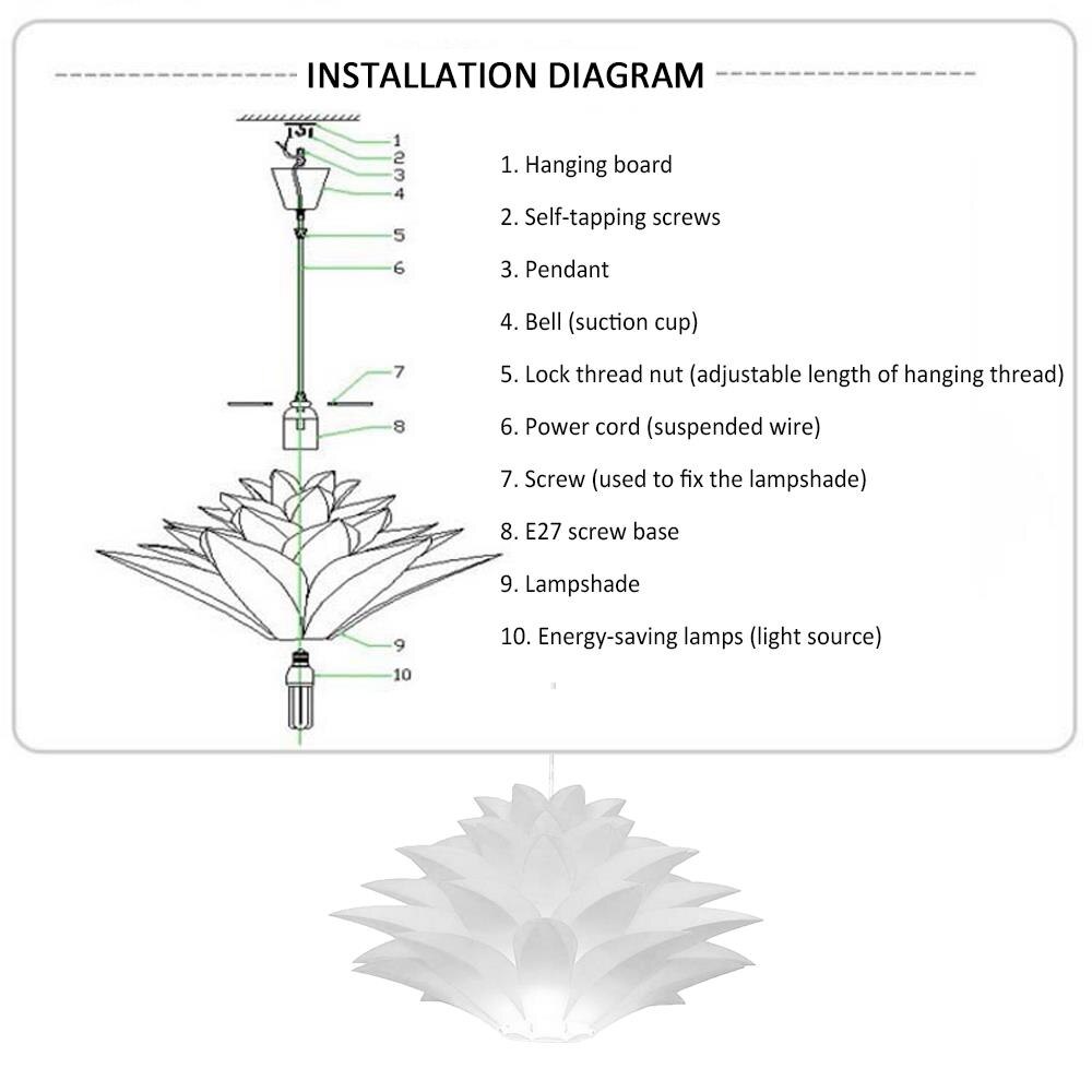 DIY colgante lámpara Puzzle DIY lámpara tonos Kit de Bar casa café flor de loto bricolaje rompecabezas de Kit de Tulipa