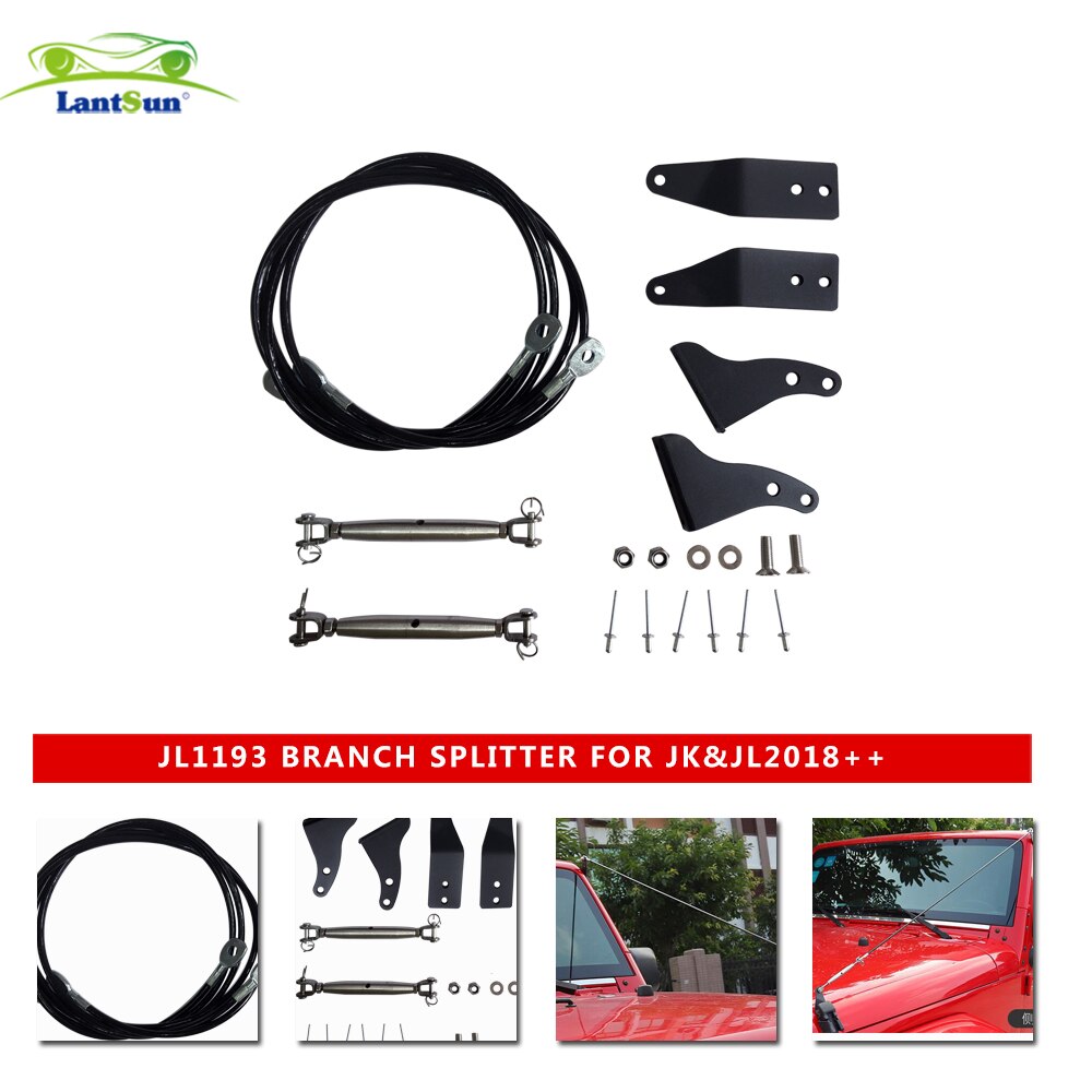 JL1193 branch splitter for JK & JL for jeep for wrangler Metal Effectively avoid blocking by leaves and other obstacles lantsun