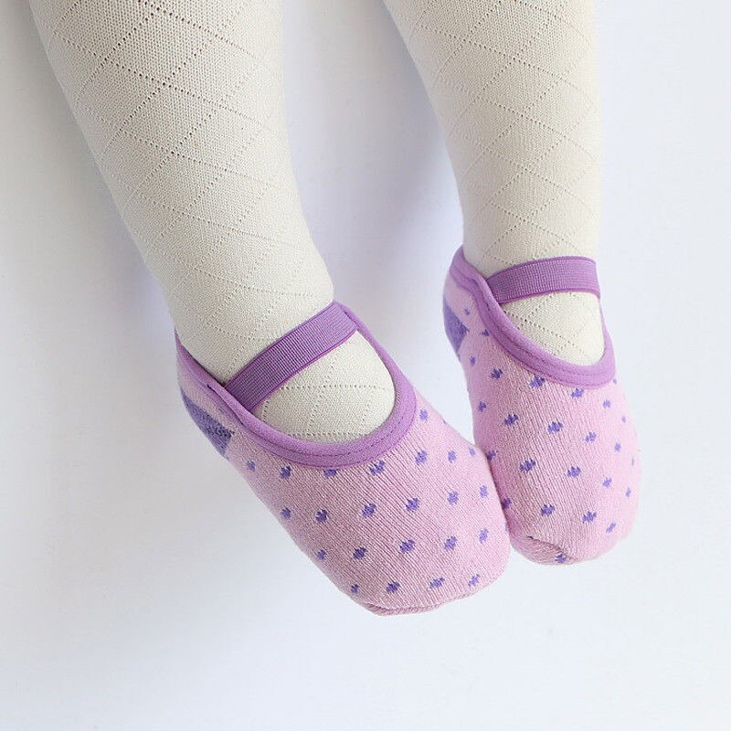 2 pairs/lot 5 Colors 1 pair Cute Toddler Anti Slip Socks Infant Baby Non Skid Cotton Socks 12-24 Months
