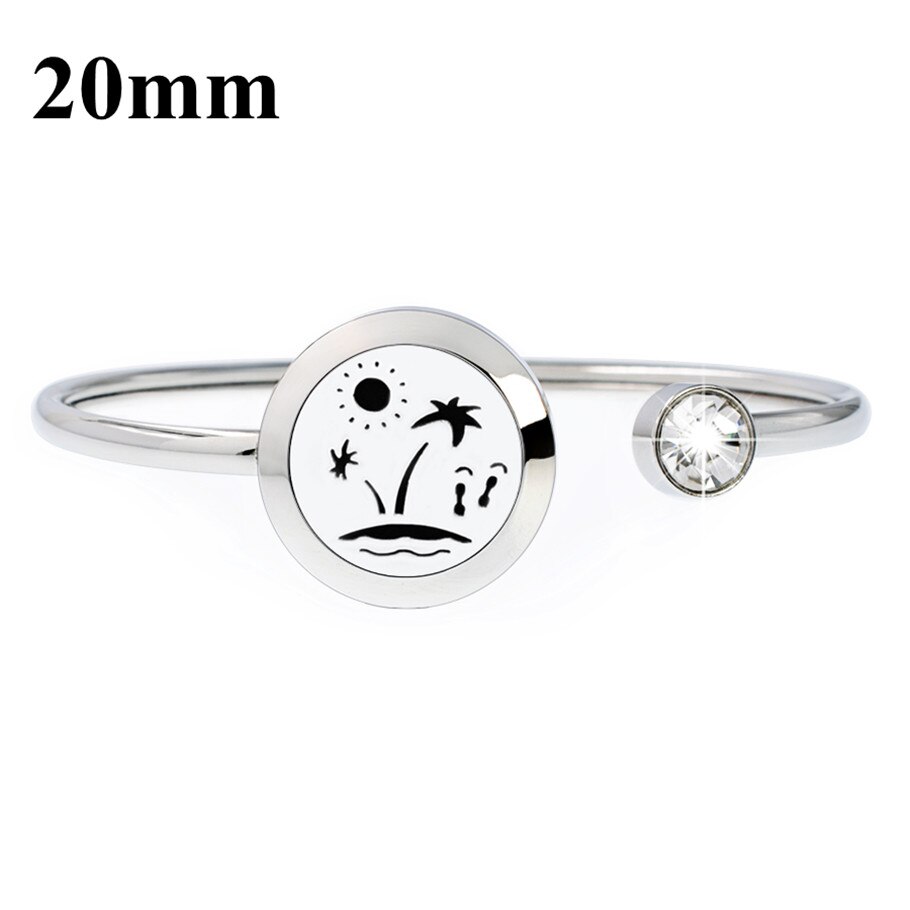 20mm 316L stainless steel Magnetic Aromatherapy locket Essential oil diffuser bangles bracelet free 10pcs pads: GQ116