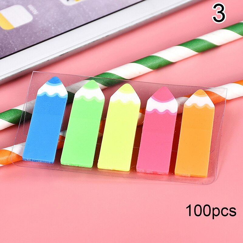 1 Set Fluorescent Colored Post-it Note Memo Pad Lovely Sticky Paper Post It Note School Office Supplies: 3