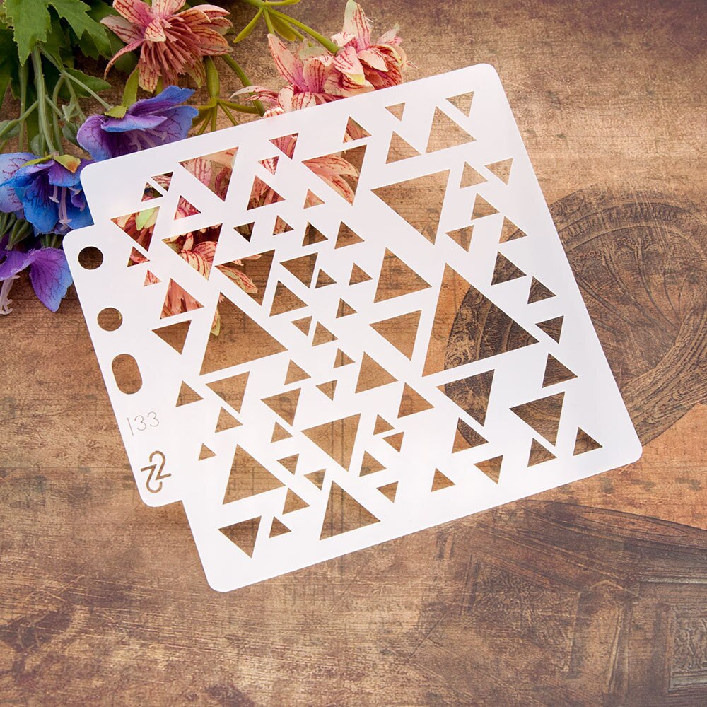 14.1cmx13cm Reusable Plastic Painting Templates Stencils Mold for Fabric, Scrapbook, Painting DIY Art Projects(Triangle) S133