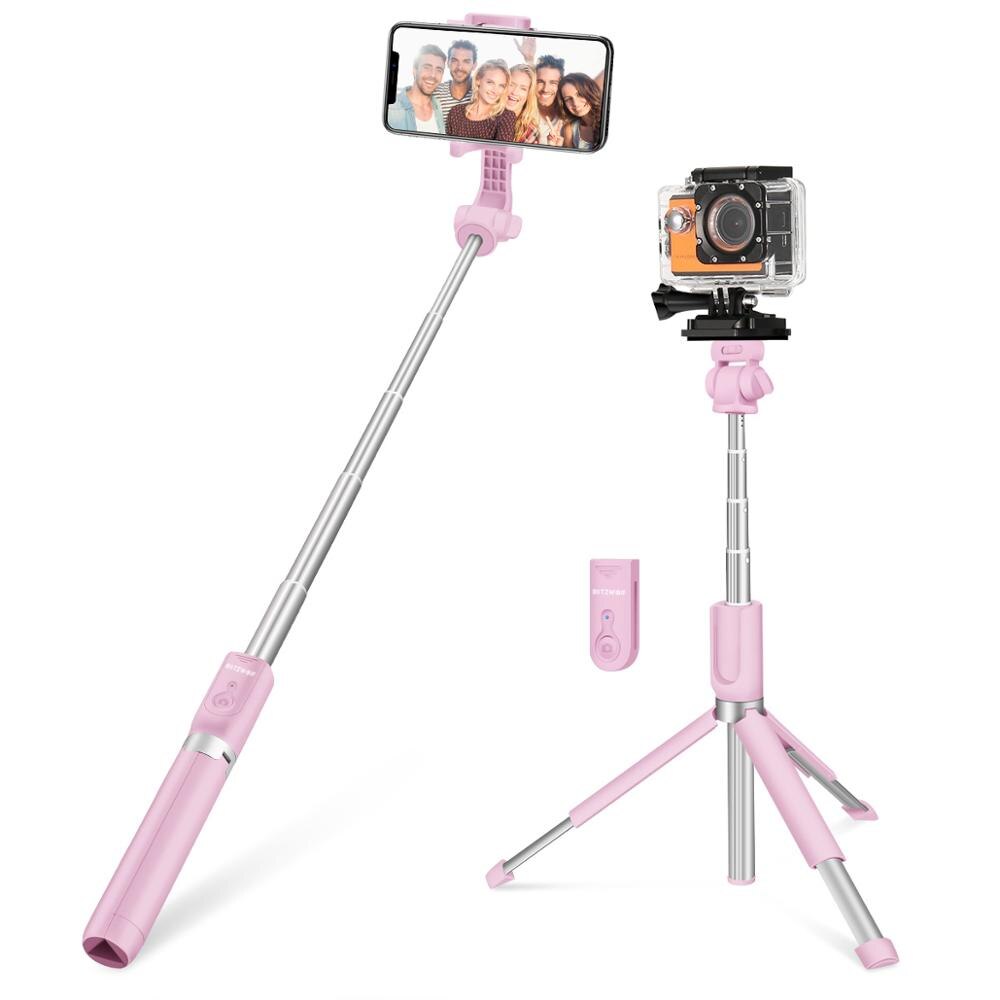 Blitzwolf 3 In 1 Selfie Stok Bluetooth Remote Handheld Statief 810 Mm Uitgebreide Monopod Voor Gopro 1/4 'Sport Camera telefoons Dslr: Default Title