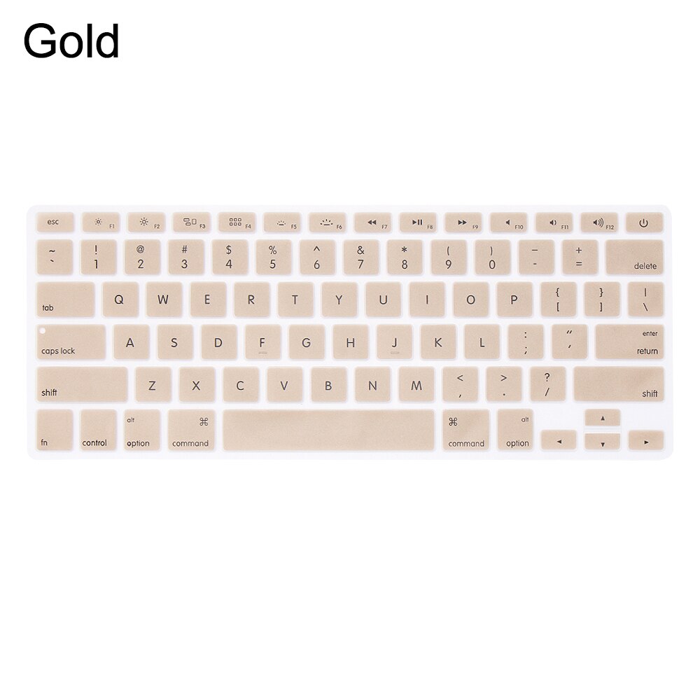 1 Pc Siliconen Toetsenbord Cover Voor Apple Macbook Pro Air 13 "15" 17 " Of Ouder) toetsenbord Protector Film Laptop Accessoires: Gold
