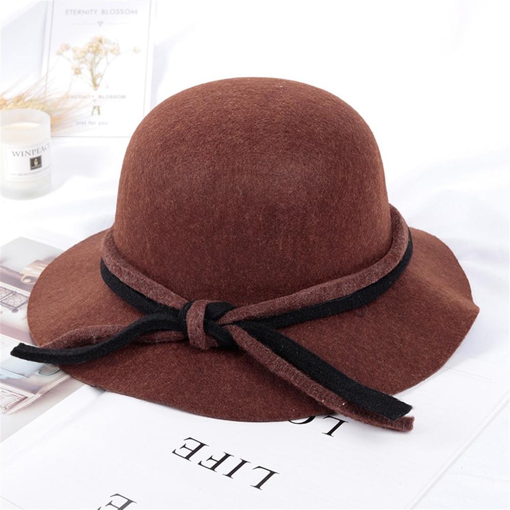 Top hoed Vrouwen Hoeden Vrouwelijke Herfst Winter Mode Toevallige Hoed Dome Britse Top Hat Hoofddeksels Kapelusz Damski Mütze #2S27