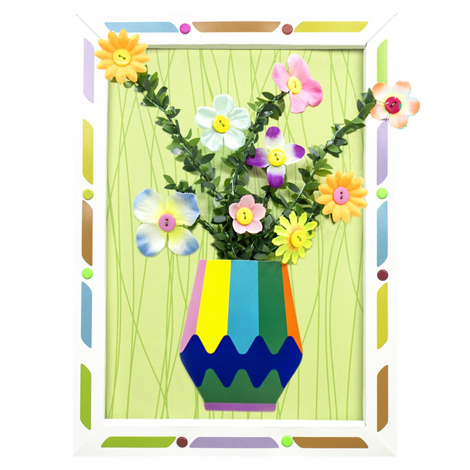 Juego de juguetes de arreglo de flores para niños, manualidades de flores de papel/tela, Kits de marco, juguetes educativos estéticos de aprendizaje, DC: rattan