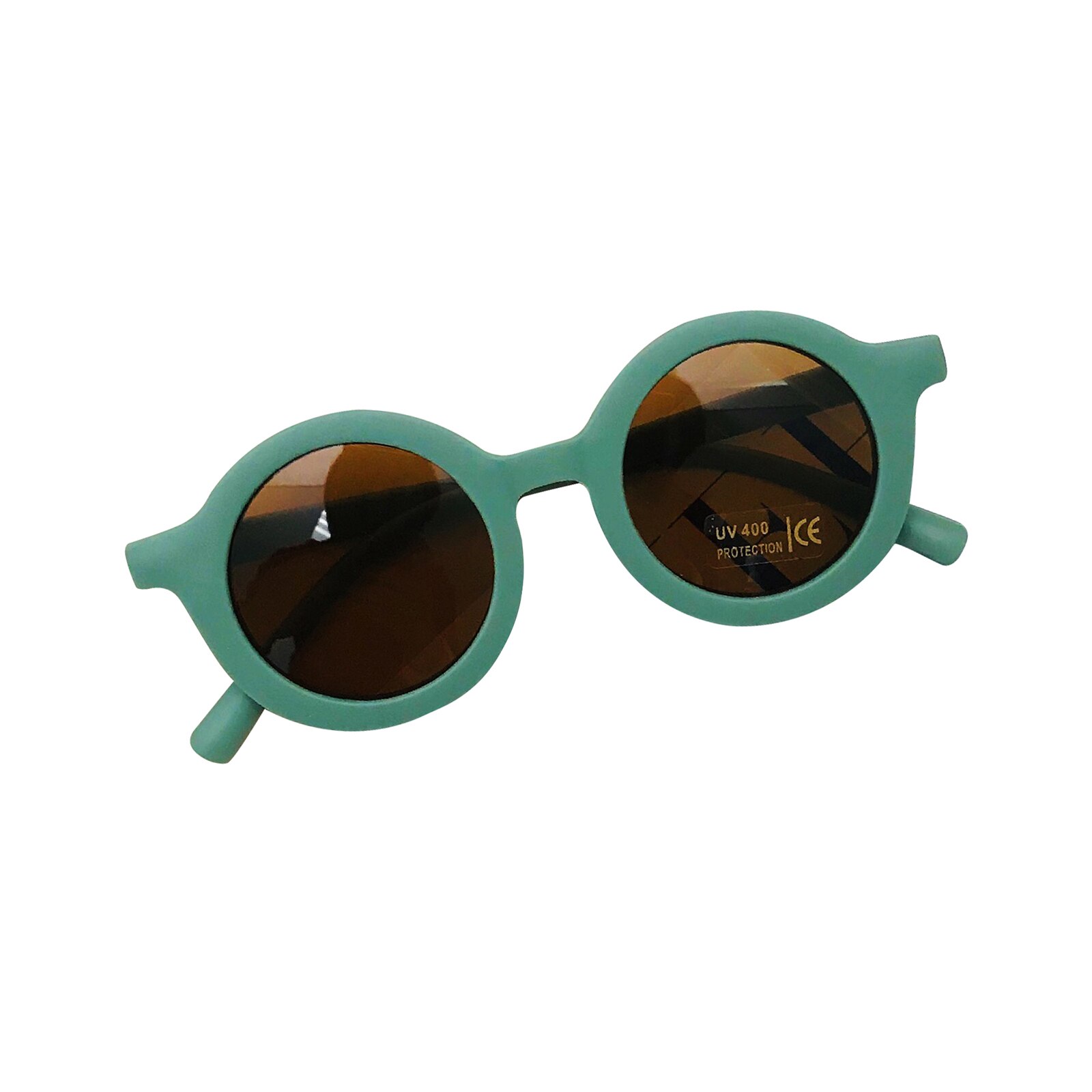 Gafas de sol redondas para niños y niñas, anteojos de sol adorables para bebés, con aspecto al aire libre,: Verde