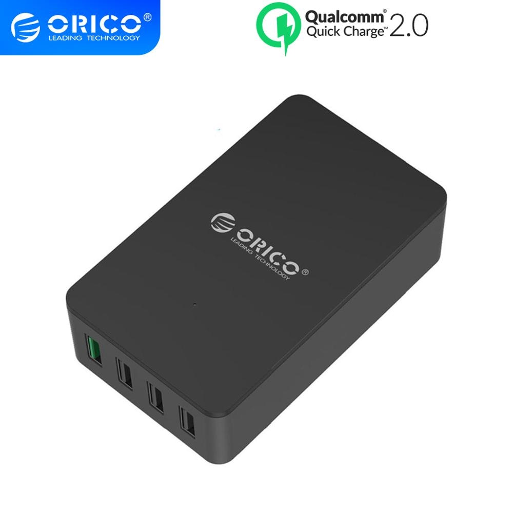 Orico QC2.0 4 Port Desktop Charger 1 Qualcomm Gecertificeerd Snelle Lading 2.0 Poort Snelle Usb Oplader Voor Xiaomi Huawei Iphone