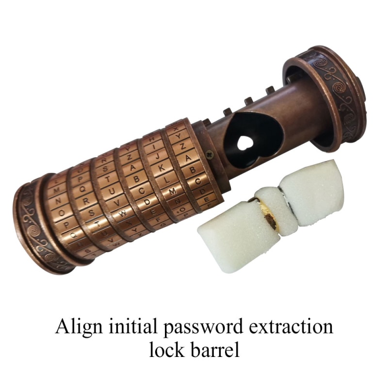 Da Vinci código de bloqueo Mini juguetes cierres Cryptex carta contraseña cámara de Escape accesorios rompecabezas educativos de juguete para el Día de San Valentín