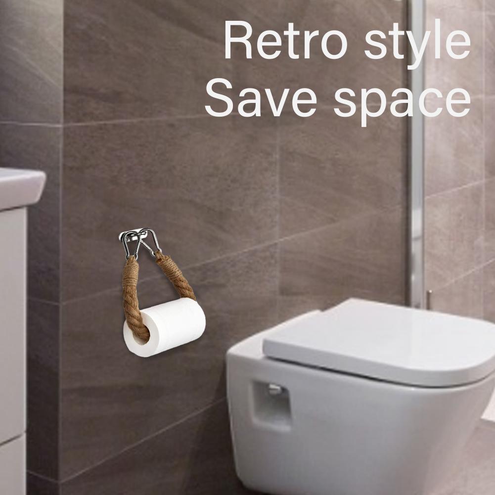 Hennep Touw Toiletpapier Wc Henneptouw Roll Houder Creatieve Muur Opknoping Handgemaakte Retro Stijl Toiletpapier Rack Diy Creatieve