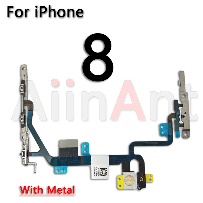 Aiinant original power flex til iphone 6 6s 7 8 plus 5 5s se mute & volume power-knapper nøgleafbryder flex kabel reparationsdele: Til iphone 8