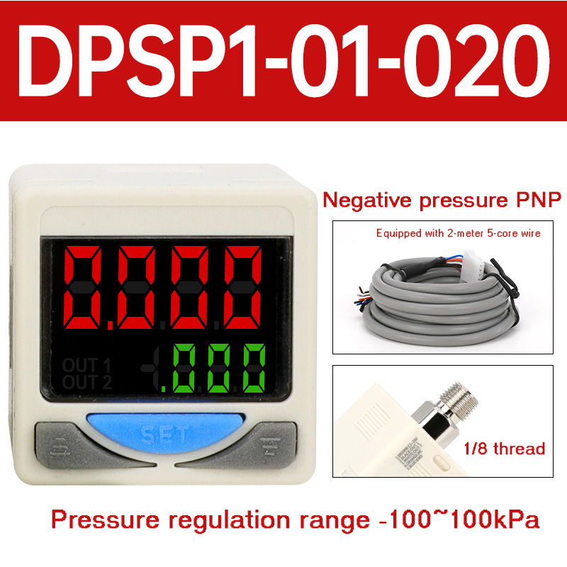 Digitaler Manometerschalter ZSE30AF Vakuum-Unterdruckmanometer ISE Positiver Druck DPSN1 Elektronisch Digital: Gold