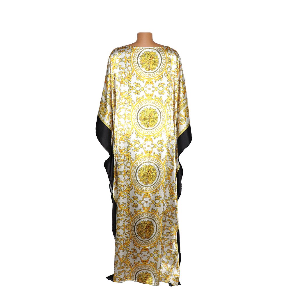 Vestidos africanos para mujeres satén Popular seda verano mujeres vestido estilo italiano Kaftan seda vestidos musulmanes mujeres vestidos largos