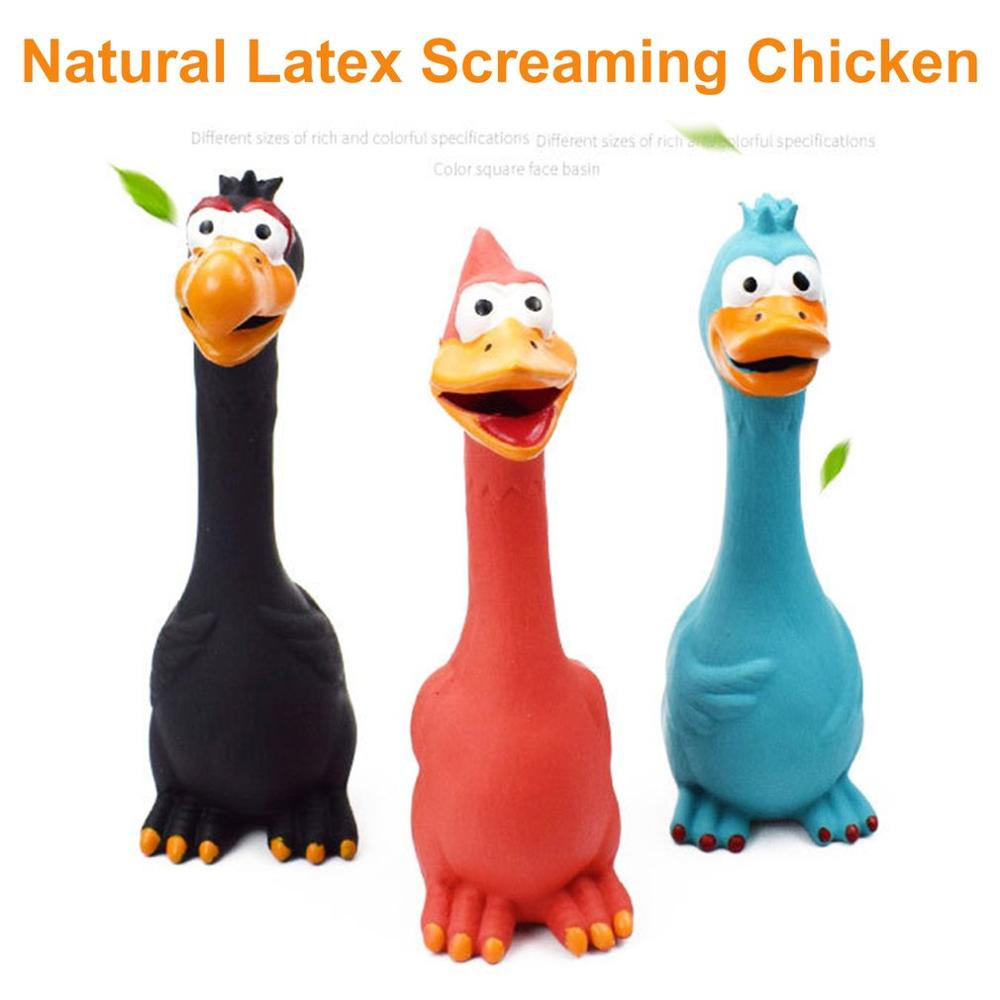 1Pcs Natuurlijke Latex Schreeuwen Kip Speelgoed Huisdier Speelgoed Anti-Bite Molaire Latex Vent Kip Voor Pet Screaming Toy